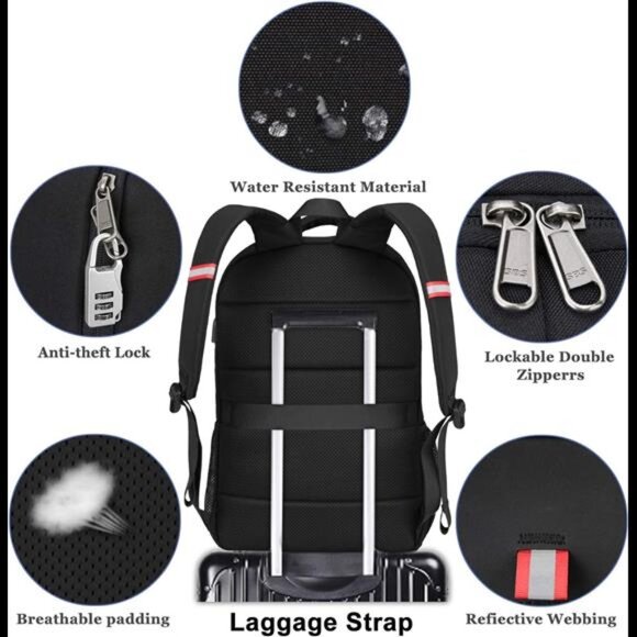 Travel Laptop Backpack, Extra Large Anti Theft Backpack for Men and Women - Picture 5 of 7